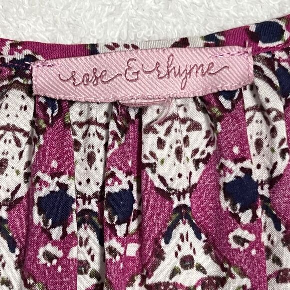Rose & Rhyme Shirt Womens 1X Peasant Floral Pink - Picture 3 of 16